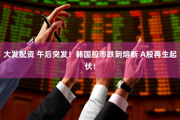 大发配资 午后突发！韩国股市跌到熔断 A股再生起伏！